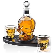 Creative skull glass whisky vodka wine crystal bottle spirits cups transparent wine drinking cups bar home shot glasses set 2024 - buy cheap