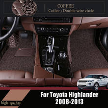 For Toyota Highlander 2013 2012 2011 2010 2009 2008 Luxury Double Layer Wire Loop Car Floor Mats Carpets Auto Interior Leather 2024 - buy cheap