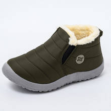 Bota de neve feminina de inverno, calçado plus size, bota feminina de cano curto à prova d'água, calçado sem cadarço 2024 - compre barato