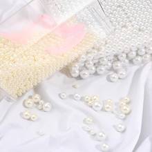 New 2-18mm 10-100pcs/lot white&ivory No Hole plastic round beads Imitation pearl beads loose beads DIY Jewelry Making 2024 - buy cheap