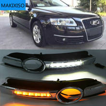 For Audi A6L A6 C6 2005-2008 For Quattro RS Cabriolet Allroad Front LED Daytime Running Light DRL Light Fog Lamp Cover 2024 - compre barato
