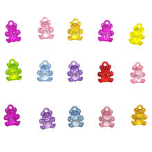 10-100pcs/bag transparent color acrylic teddy bear beaded pendant imitated crystal DIY accessories wedding Decorations 018007007 2024 - buy cheap