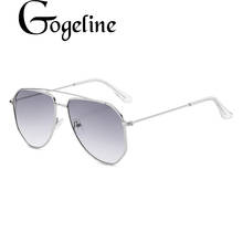 Солнцезащитные очки унисекс, классические авиаторские очки в металлической оправе, UV400, розовые, градиентные, фиолетовые 2024 - купить недорого