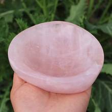MOKAGY 12CM-14CM Natural Pink Crystal Stone Ashtray Carvings Rose Quartz Bowl 1pc 2024 - buy cheap