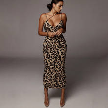 Женское леопардовое платье со змеиным принтом, модное сексуальное облегающее длинное платье макси, вечерние платья для вечеринок, сарафан 2024 - купить недорого