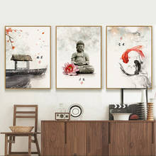 Decorative Painting Buddha Statue Wall Painting Living Room Hanging Painting Chinese Style Art Paintings Wall Art Canvas 2024 - buy cheap