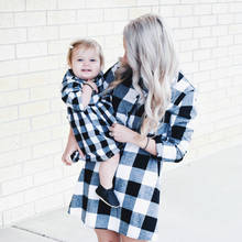 2022 Autumn Long Sleeve Christmas Plaid Family Matching Dress Outfits Mommy And Me Winter Dresses Mom Daughter Dress Clothing 2024 - buy cheap