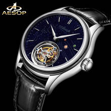 AESOP 2021 New Luxury Starry Sky Dial Watch Real Tourbillon Men's Mechanical Watches Waterproof Sapphire Glass Watch 2024 - buy cheap