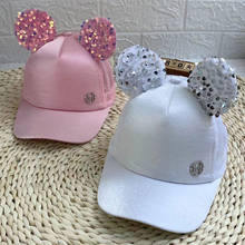 MAERSHEI-gorras de béisbol con orejas de lentejuelas para niñas, gorra de malla, Snapback, ajustable, para verano 2024 - compra barato