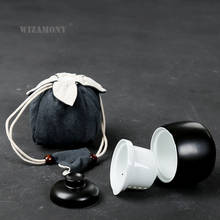 WIZAMONY Travel Bag Chinese Kung Fu Tea set gaiwan teapot teacups 51-100ml tea sets white ceramic fot gift puer Drinkware 2024 - buy cheap