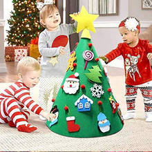 Детские игрушки DIY войлочная Рождественская елка 3D Головоломка Развивающие игрушки Рождественские украшения, игрушка искусственное дерево настенные подвесные украшения 2024 - купить недорого