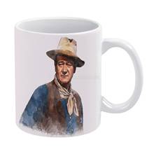 Taza blanca de acuarela de 11 Oz, Taza de cerámica divertida para café/té/Cacao, John Wayne, Rio Bravo, vaquero, Cla, "The" 2024 - compra barato