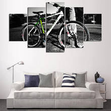 Quadros de arte para decoração de casa em tela impressa, popular, parede modular, 5 peças/peça, mountain bike, imagens para sala de estar, hd 2024 - compre barato