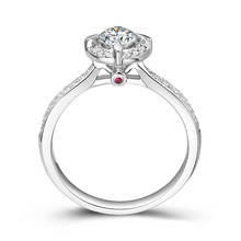 18K Au750 White Gold Ring Women Wedding Anniversary Engagement Party Ring Ruby Round Moissanite Diamond Elegant Romantic Trendy 2024 - buy cheap