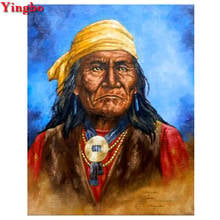 Diy Diamond Embroidery native indian man diamond painting mosaic diamond Picture for Living Room decor,custom photo 2024 - buy cheap