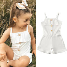 Cotton Newborn Baby Kid Girl Romper Sleeveless Button White Jumpsuit Clothes Outfits 2024 - buy cheap