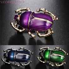 Vivid Beetle Brooches For Women Kids Smooth Enamel Polish Broche Animal Insects Jewelry Hijab Pins Sweater Dress Bijoux Hot 2024 - buy cheap