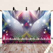 Voice Theme Birthday Party Favors Wall Poster Backdrops Dance Club Night City Buildings Shiny Wing Customize Photo Background 2024 - buy cheap