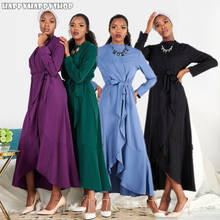 Dubai Ruffles Abaya Turkish Hijab Modesty Muslim Dress For Women Islamic Kaftan Clothing Arab African Vestidos Robe S-2XL 2024 - buy cheap
