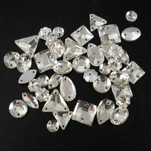 Diamantes de imitación con forma de mezcla para coser, cristal transparente, para coser, Textil, para ropa, 30 unidades 2024 - compra barato