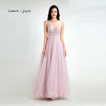 Lemon joyce Elegant Prom Dresses Long Sexy Illusion Beading A-line Party Evening Gowns Plus Size 2024 - buy cheap