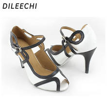 DILEECHI Latin dance shoes women's Satin Salsa shoes for women sandals Ballroom dancing shoes Heel height 7.5cm 2024 - buy cheap