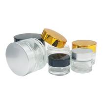 5g 10g 15g 20g 30g 50g Cosmetic Containers Cream Jar Clear Frosted Glass Gold Silver Black Cap Facial Cream Jar 20pcs/ lot 2024 - compra barato