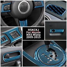 Pegatina de fibra de carbono azul para Mazda MX5 NC Miata Roadster, Interior, panel central, ventilación de aire, ventana, accesorios, 2009-2015 2024 - compra barato