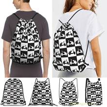 Mod Checker Black And White Vespa Lambretta Scooter Men Outdoor Travel Gym Bag Waterproof Drawstring Backpack Women Fitness Bags 2024 - buy cheap