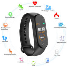 M4 pulseira inteligente fitness, relógio monitorador, esportivo, taxa cardíaca, pressão sanguínea, pulseira inteligente, saúde, ios 2024 - compre barato