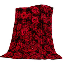 Red Rose Flower Rose Wall Throw Blanket Portable Soft Blanket  for Sofa Microfiber Flannel Blankets for Beds 2024 - buy cheap