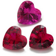 Size 3x3mm~8x8mm Heart Shape Synthetic Corundum Gems For Jewelry Making 5# 3# 8# 2024 - buy cheap