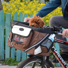 Sacos para bicicleta para animais de estimação, cesta removível para cães e gatos, bolsa de transporte de bicicleta para cachorros pequenos, acessórios de viagem 2024 - compre barato