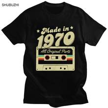 Retro Made In 1970 Shirt Men Short Sleeve Cassette All Original Parts Tee 50th Birthday Gift T-shirt Pure Cotton Tshirt Clothing 2024 - buy cheap