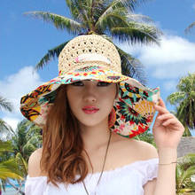 2020 Fashion Design Flower Foldable Brimmed Sun Hat Summer Hollow Straw Hats for Women UV Protection 2024 - buy cheap