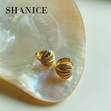 SHANICE-pendientes de plata de ley 100% para mujer, aretes circulares de color dorado, estilo Vintage, con perlas de concha, joyería fina, 925 2024 - compra barato