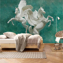 Wellyu-papel tapiz personalizado para pared, Mural 3d de caballo en relieve, papel de pared de fondo para sala de estar y habitación de niños 2024 - compra barato