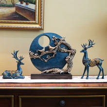 Adornos de decoración de ciervos de resina de estilo europeo, figuritas artesanales para mesa de sala de estar, accesorios de decoración de escritorio de Hotel y oficina 2024 - compra barato