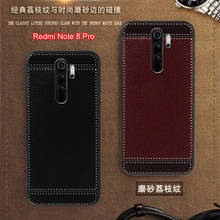 Redmi Note 8 Pro Cover for Xiaomi Redmi Note 8 Pro Cases 6.53" Soft Black silicone Classic litchi stripes Redmi Note 8 Pro Funda 2024 - buy cheap