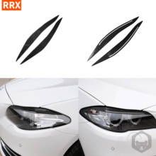 Para bmw série 5 f10 2010 2011 2012 2013 2014 2015 2016 fibra de carbono sobrancelhas pálpebras adesivo farol exteriores acessórios do carro 2024 - compre barato