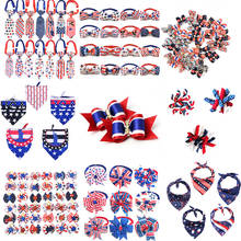 50pcs Independence Day Pet Products Dog Bowties Bandanas Hair Rubber Bowties Cat Dog Pet Bow Tie for Dog Grooming Accessories 2024 - buy cheap