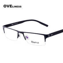 2020 Square men's eyeglass eye glasses frame men Optical Prescription Myopia Clear glasses Half Metal eyeglasses eyewear frames 2024 - buy cheap