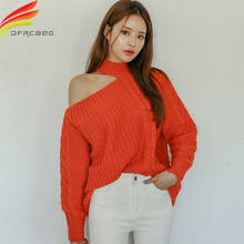 Suéter de estilo coreano para mujer, ropa de calle gruesa con un hombro descubierto, Jersey moderno, Top, otoño e invierno, 2020 2024 - compra barato