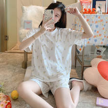 Camisola sexy de seda plus size, pijama feminino para verão, versão solta com manga curta, roupa de dormir estilo princesa 2024 - compre barato