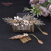 YouLaPan HP01 Chinese Wedding Hair Accessories Gold Rhinestone Bridal Headpiece with Combs for Wedding Bling Headpiece Clips 2024 - buy cheap