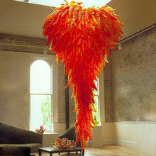 Modern Large Orange Chandeliers Luxury Hand Blown Murano Glass European Hall Chandelier Lighting 2024 - buy cheap