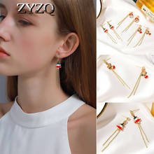 ZYZQ Christmas Ornaments Cute Christmas Elk earrings For Women Long Tassel Earrings Fashion Holiday Jewelry Wholesale 2024 - buy cheap