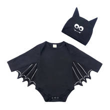 newborn bodysuit baby babies clothes bat creativity long sleeve cotton solid color infant clothing+hat 0-24 Months 2024 - buy cheap