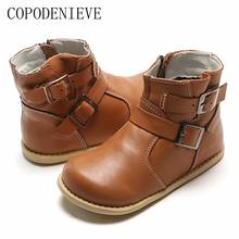 COPODENIEVE-Botas de invierno para niños y niñas, zapatos de cuero auténtico para la escuela 2024 - compra barato