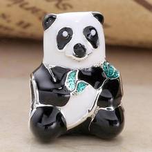 Original bonito misturado esmalte doce panda contas caber 925 prata esterlina grânulo charme feminino pulseira jóias diy 2024 - compre barato